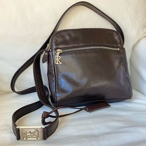 Vintage Brown Leather Ralph Lauren Shoulder Bag